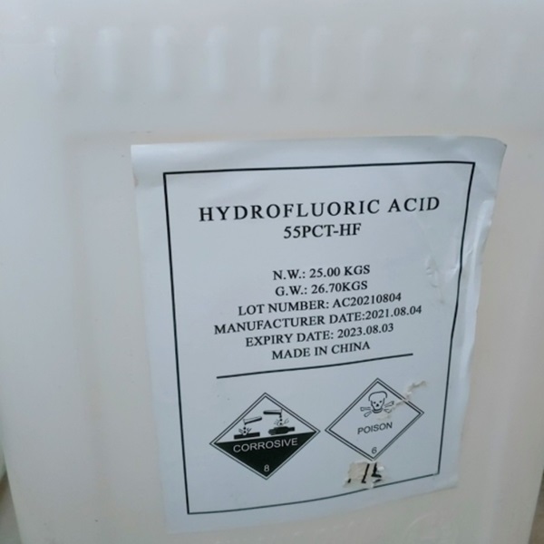Nguồn cung cấp Hydrofluoric Acid 55% nhập khẩu Trung Quốc, 25kg/can chất lượng từ D.A.P Chem