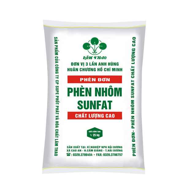 Phèn đơn - Phèn Nhôm sunphat Al2(SO4)3.18H2O