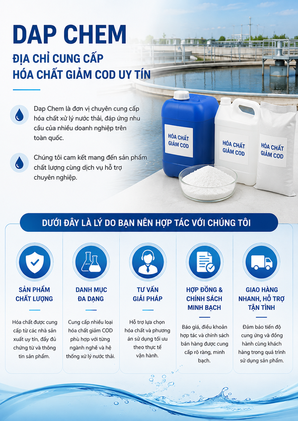 Dap Chem - Địa chỉ cung cấp hóa chất giảm COD uy tín