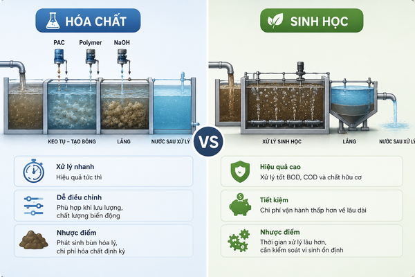 So sánh sử dụng hóa chất so với các phương pháp khác 